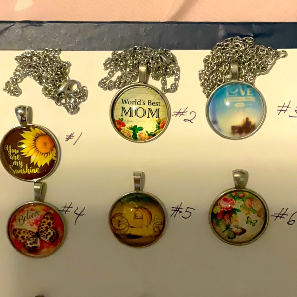 Glass Dome Charm Necklace